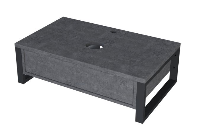 Изображение товара Тумба 1Marka Grunge Loft 80 см МДФ в стиле лофт тёмно-серый и чёрный