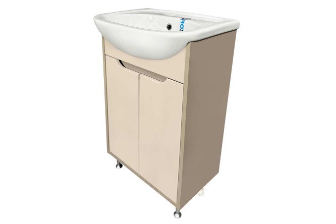 Изображение товара Тумба напольная RUNO Эко 60 00-00004655 59.5 см, цвет каркаса какао, фасада бежевый