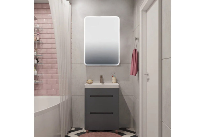 Изображение товара Мебель для ванной комнаты RUNO Парма 60 с двумя ящиками графит