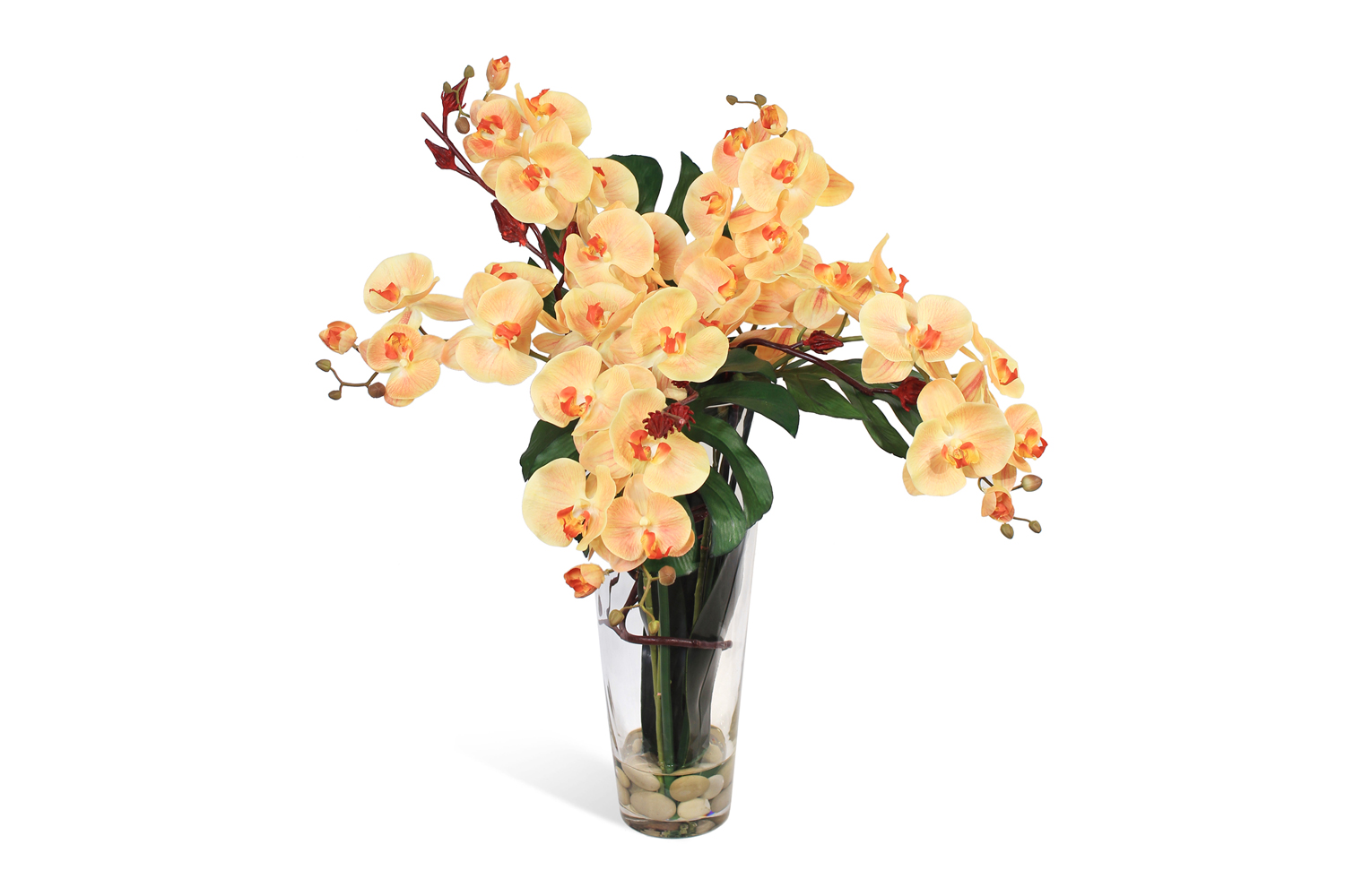 фото Искусственное растение в вазе с водой орхидея с сореллой и листьями монстеры hoff