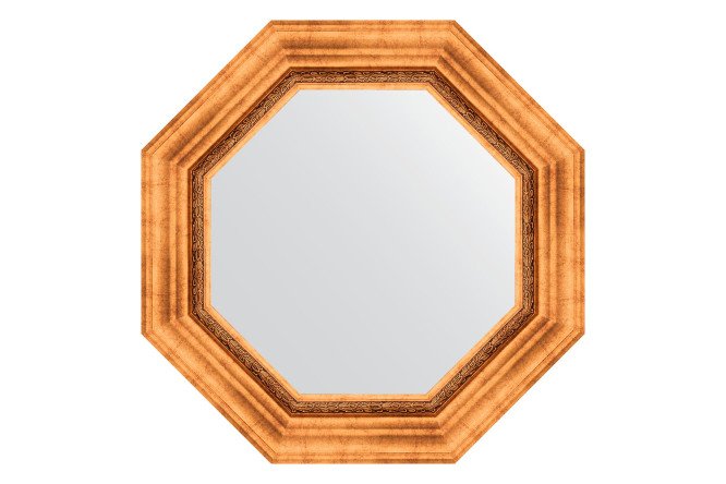 Изображение товара Настенное зеркало в багетной раме EVOFORM Octagon BY 3784 римское золото 56.6х56.6 см