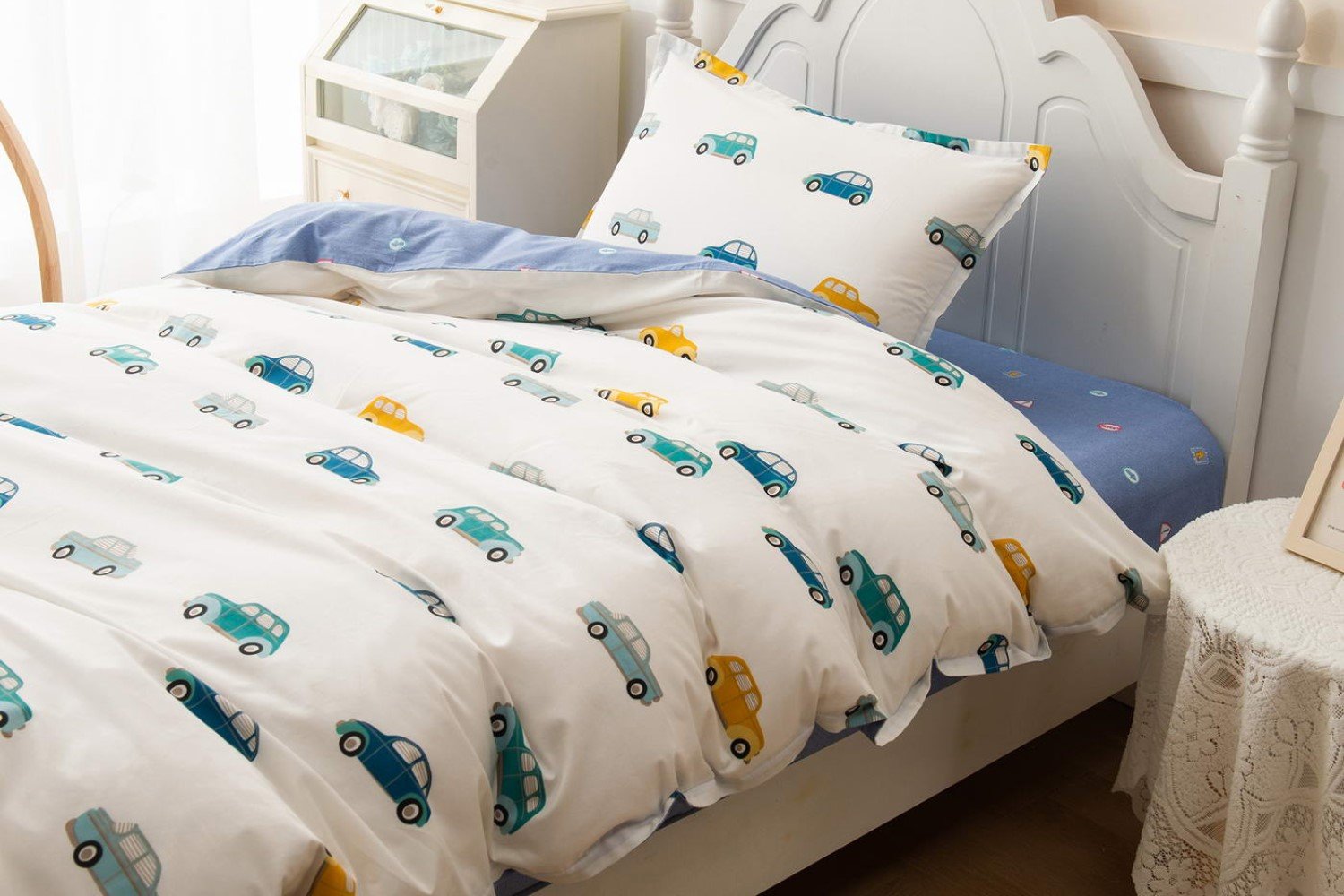 фото Комплект постельного белья детский машинки ретро hoff