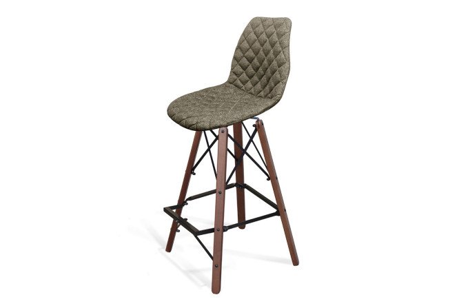 Изображение товара Стул барный SHT-ST29-C12/S80 48х115.5х50 см, цвет обивки коричневый сахар, ножек тёмный орех, чёрный муар
