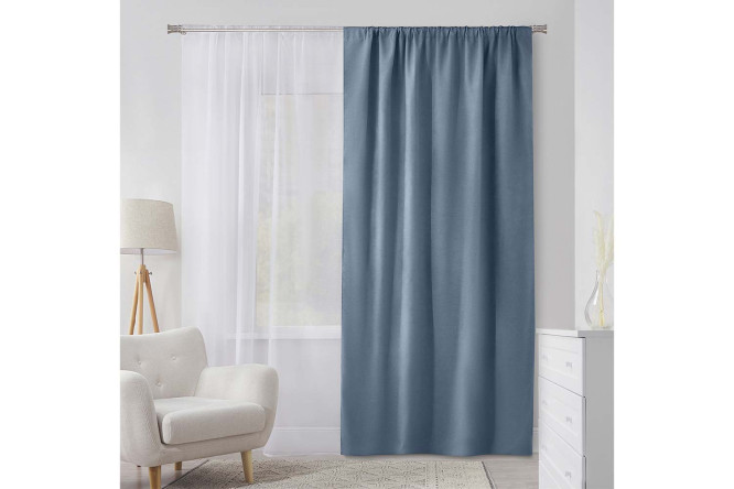 Изображение товара Штора ESTUDI BLANCO Hazel 180х300 см, 1 шт., цвет голубой