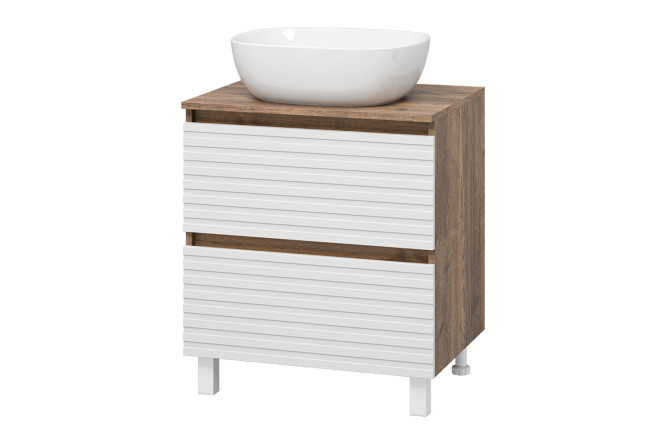 Изображение товара Тумба напольная Dakota 60 с 2 ящиками дуб галифакс олово белый