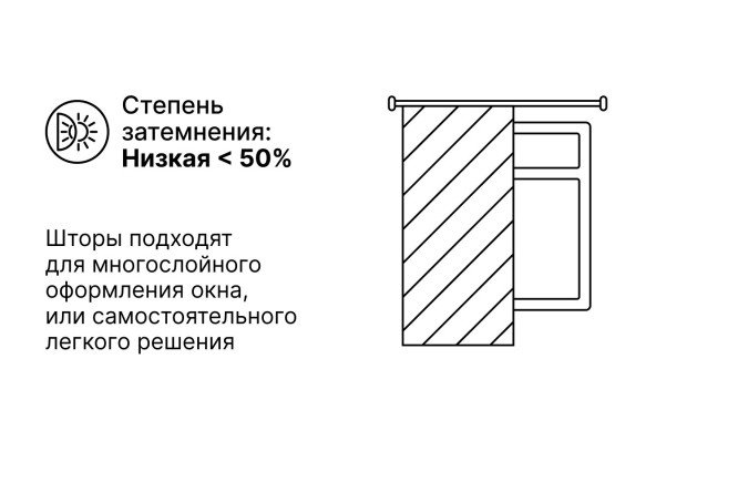 Штора HOFF Гризайль с подхватом 145х300 см, 1 шт., цвет бежевый