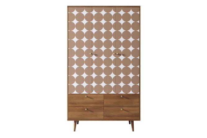 Изображение товара Шкаф 3-створчатый с 4 ящиками Berber - прочный и стильный мебель для хранения