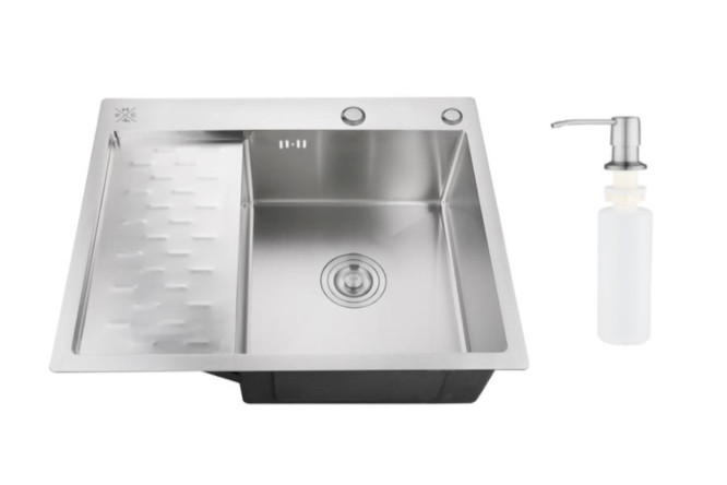 Изображение товара Врезная мойка с дозатором и крылом РМС MRK 6350R 63х50х18 см