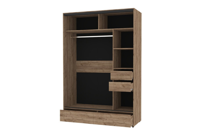 Фото 14 Шкаф-купе 2-дверный Mod 160х239х62 см, дуб табачный Craft