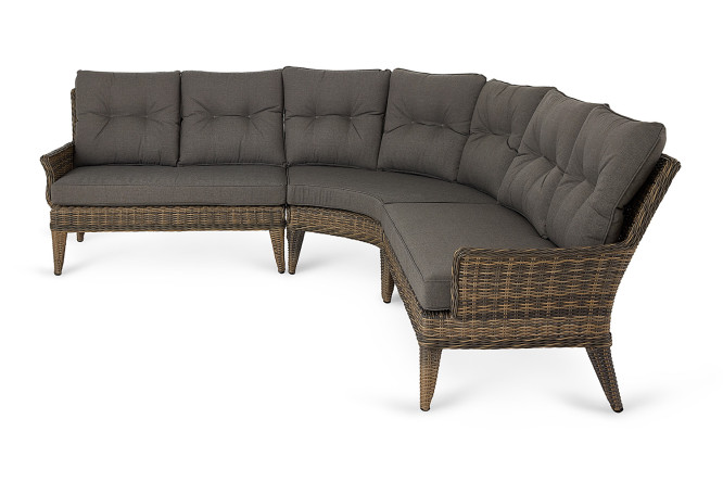 Изображение товара Угловой диван Belize коричневый с светло-серыми элементами 219x91x219 см