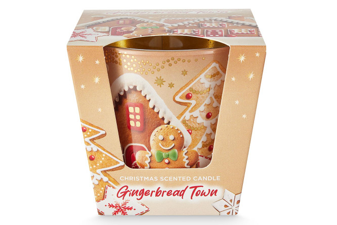 Изображение товара Свеча в стакане Пряничный городок 8.3 см