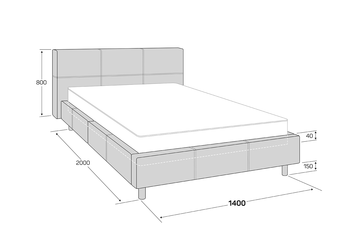 фото Кровать без подъёмного механизма bed in box hoff