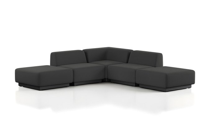 Изображение товара Модульный диван Сиб mod.5 270х70х270 см черная экокожа