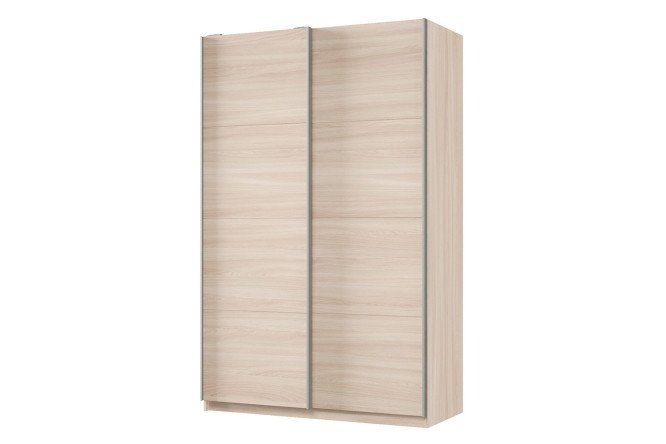 Изображение товара Двухдверный шкаф-купе Практик 140x240x60 см ясень шимо светлый серебро