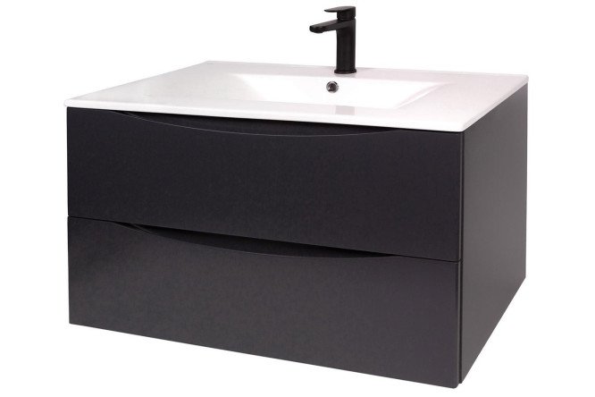 Изображение товара Тумба подвесная BOND Cube T01807 80 см тёмно-серая для ванной комнаты