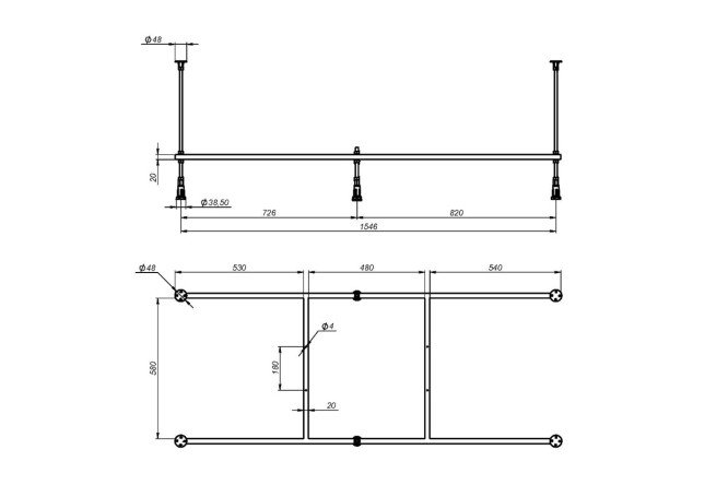 Каркас для ванны AM.PM X-Joy W00A-165-070W-R универсальный 161х58.7х62 см