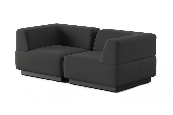 Изображение товара Модульный диван Сиб мод.3 из экокожи черного цвета 180х70х90 см