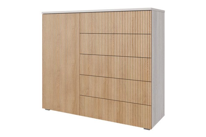 Изображение товара Комод Оскар Амели 125,4х109,2х44 см, ясень анкор светлый, дуб канадский, push-to-open