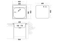 Мойка врезная UKINOX CLM480.480 ---4K 0C нержавеющая сталь 48х48х14 см