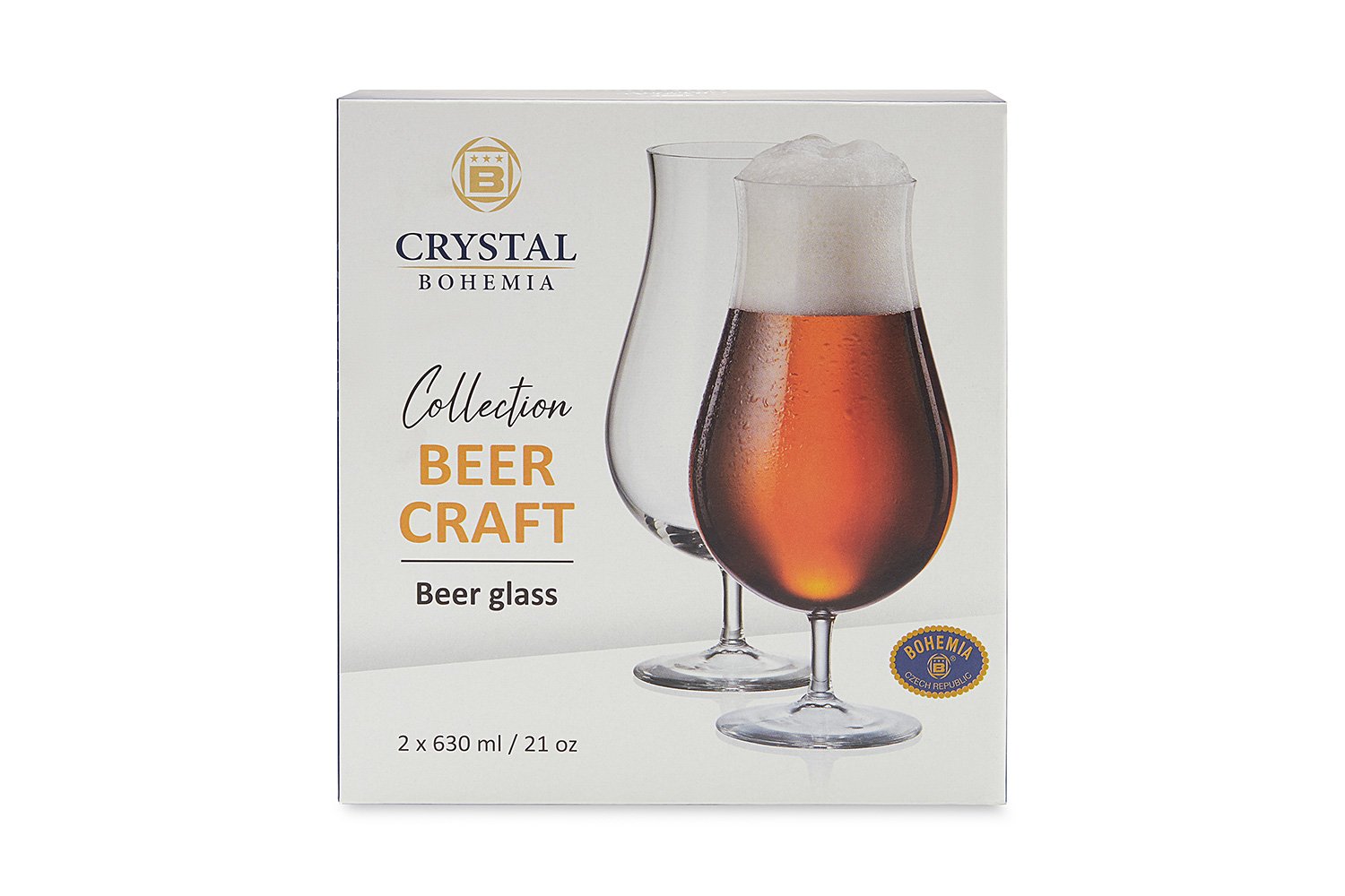 Набор бокалов CRYSTAL BOHEMIA BeerCraft 630 мл, 2 шт., Стекло
