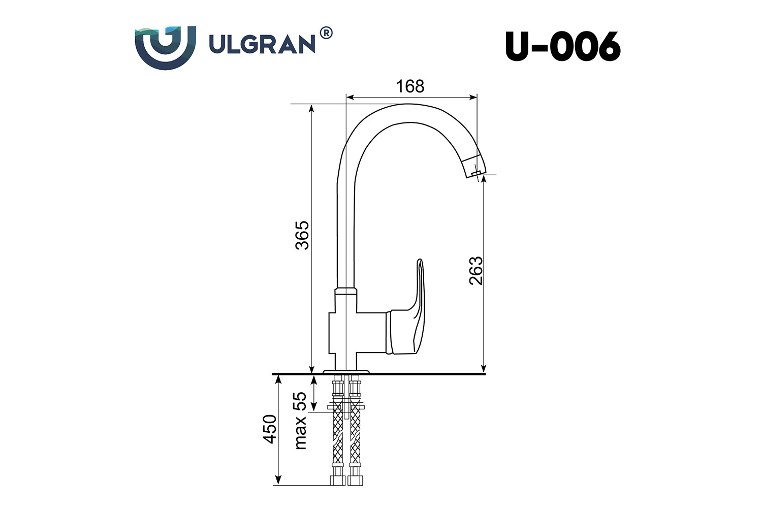 Смеситель для кухни ULGRAN U-006 328