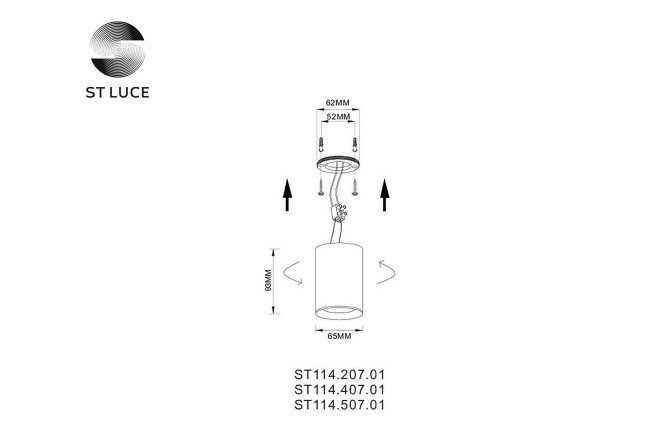 Светильник потолочный ST LUCE ST114 3 кв.м, 6.5x9.3x6.5 см, GU10