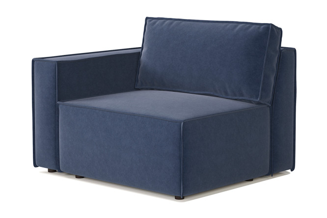 Изображение товара Модульный диван Шарм 25 Модуль-3 с левым углом, синий, размеры 116х70х95 см