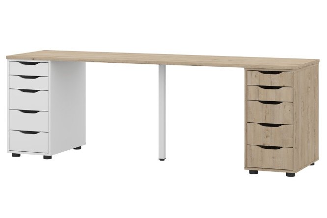 Изображение товара Письменный стол Alexys 200 см с квадратной опорой и тумбами