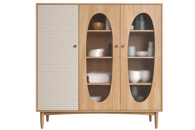 Изображение товара Шкаф 3-створчатый Bubble низкий для стильного интерьера