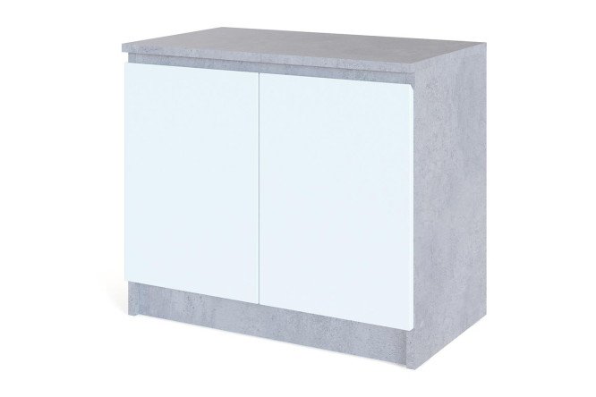 Изображение товара Тумба Лунд 60х52,2х35,6 см бетон и белый фасад мебель для хранения