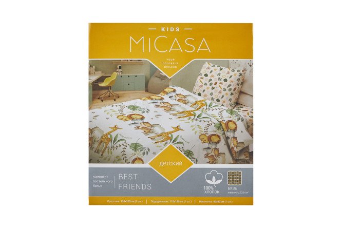 Фото 10 Комплект постельного белья детский MICASA Best friends 115х150 см