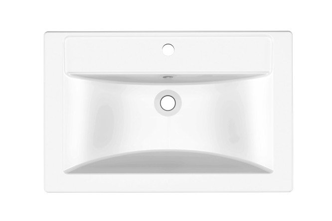 Изображение товара Встраиваемая сверху раковина Mario 700 из литьевого мрамора, белая