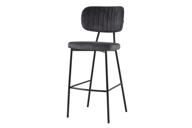 Стул барный Stool Group Ханна 47х110х55 см, цвет обивки тёмно-серый, ножек чёрный