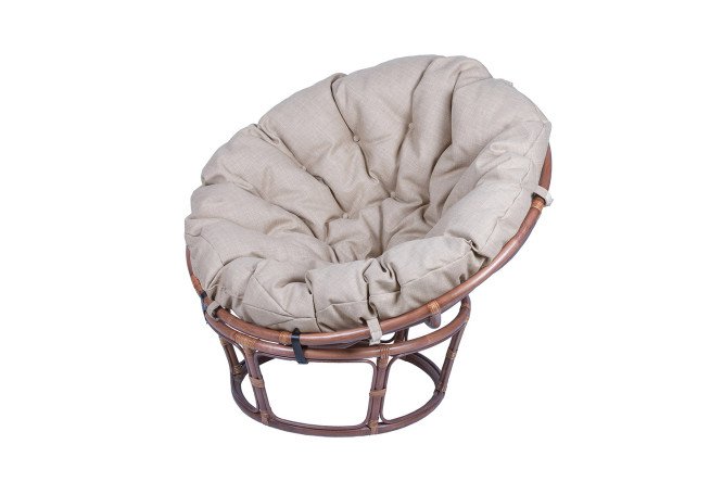 Изображение товара Кресло Папасан цвет каркаса миндаль матовый, мягких элементов бежевый