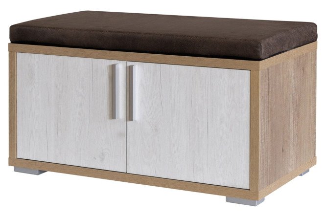 Изображение товара Тумба для обуви Верес 79.4х45х40.1 см в цвете дуб каньон и бордо