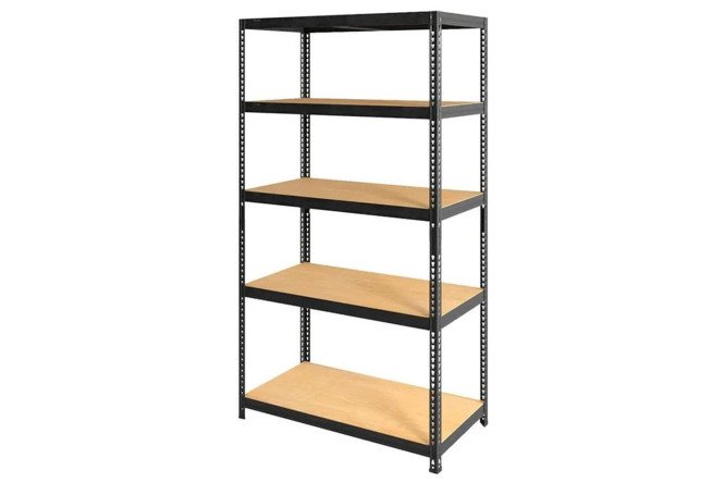 Изображение товара Стеллаж SBL 180KD прямой графит муар и натуральное дерево 90х185х40 см