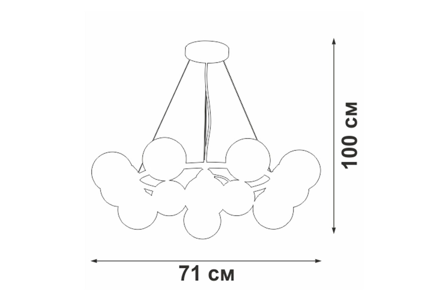 Люстра VITALUCE V48410-8/12S 36 кв.м., 70х105х70 см, G9