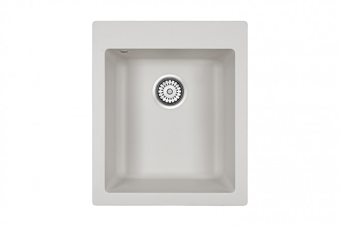 Изображение товара Врезная мойка PAULMARK Leer PM104249-WH 41.5x49x19.5 см кварцевый композит белая