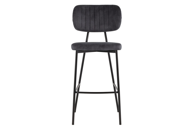 Стул барный Stool Group Ханна 47х110х55 см, цвет обивки тёмно-серый, ножек чёрный