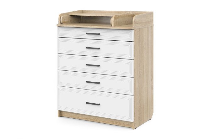 Изображение товара Комод с пеленальной доской Rossi белый софт ЛДСП 80,2х101,1х47,6 см