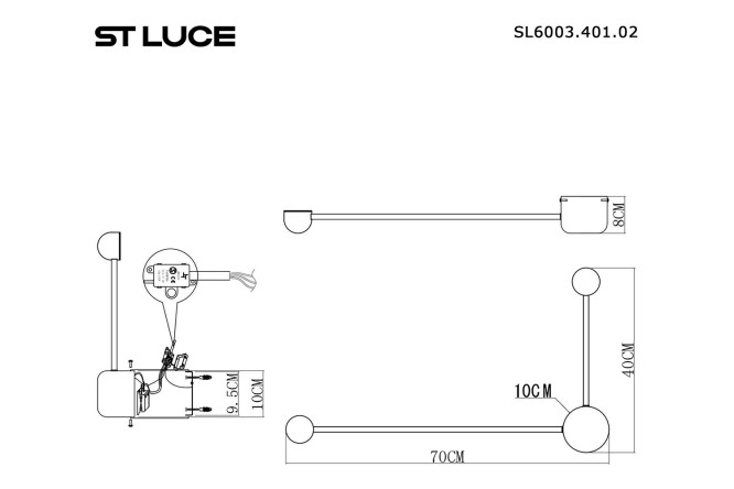 Светильник настенный ST LUCE Acquaro 3 кв.м, LED
