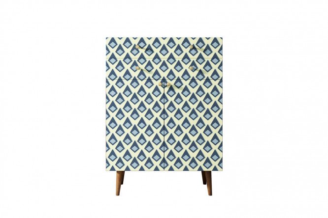 Изображение товара Комод Berber 80х110х45 см с принтом и коричневым каркасом