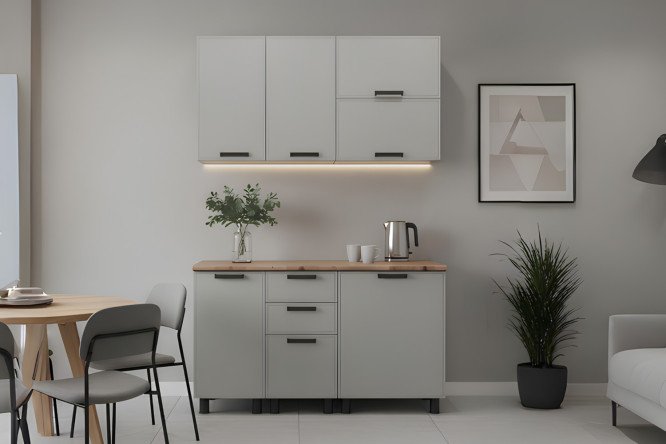 Изображение товара Модульная кухня Магнолия 140х240х60 см с керамическими фасадами