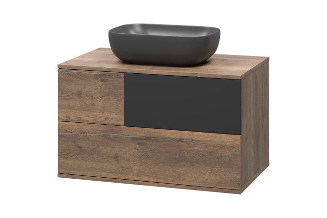 Изображение товара Подвесная тумба Коломбо 80 см дуб Галифакс графит с скрытыми направляющими