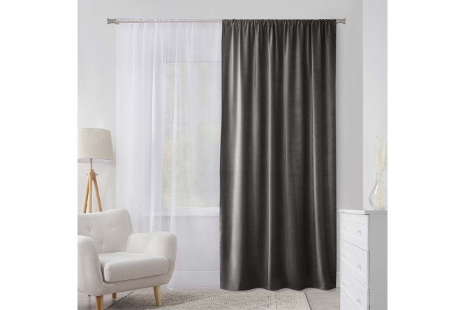 Изображение товара Штора ESTUDI BLANCO Colette 180x280 см серый бархат 1 шт.