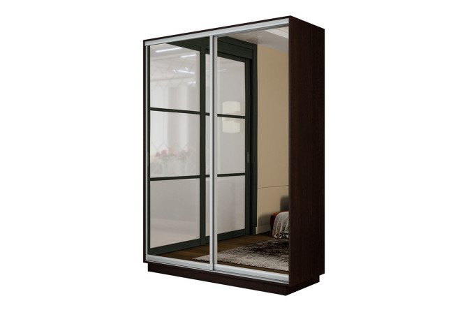Изображение товара Шкаф-купе 2-дверный Slide-2 венге с зеркалами