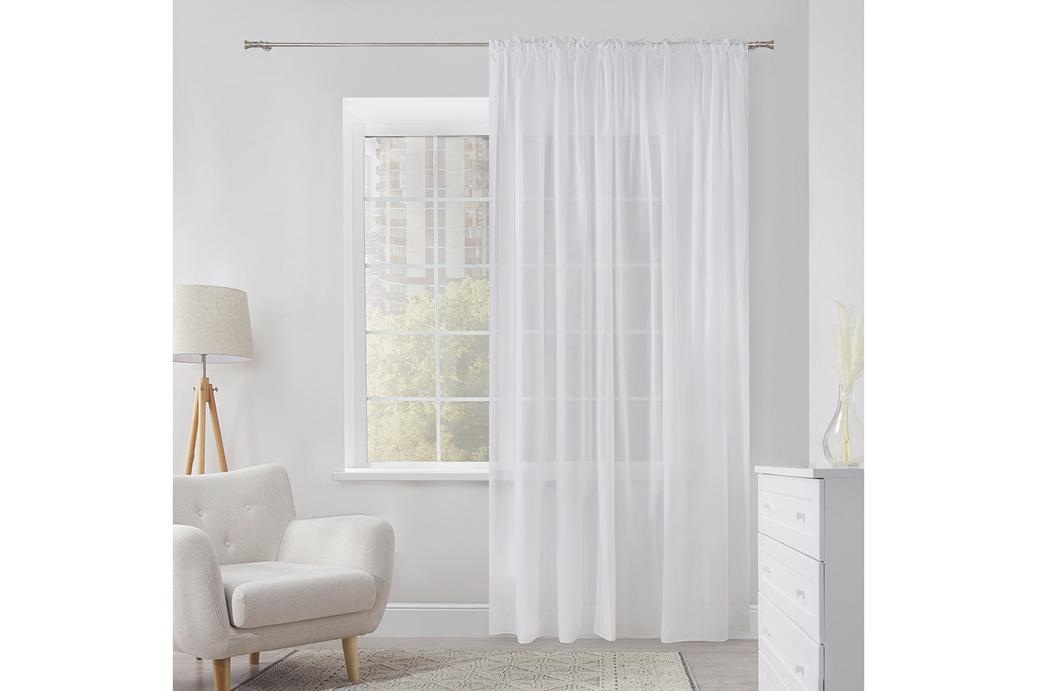 Тюль ESTUDI BLANCO Elettra 300х280 см, 1 шт., цвет белый