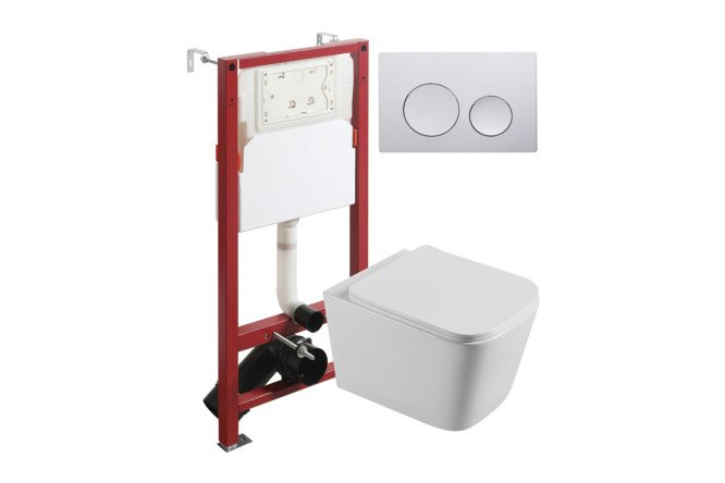 Изображение товара Подвесной унитаз AGGER ATI04100 с инсталляцией и сиденьем из дюропласта