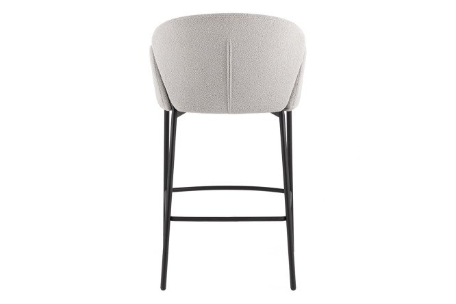 Стул барный Stool Group Melia с подлокотниками 53.5х93х54 см, цвет обивки светло-серый, ножек чёрный