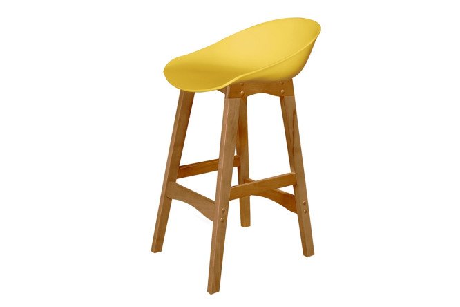Изображение товара Стул полубарный SHT-ST19/S65-1 43х79х46 см, цвет сидушки жёлтый, ножек светлый орех